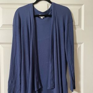 Dark blue cardigan.